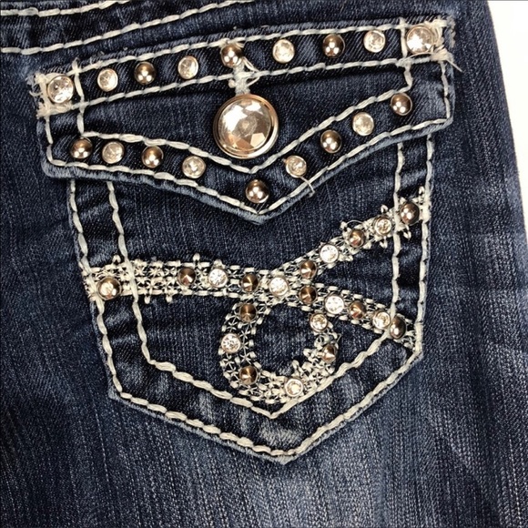 𝅺MISS Chic Jeans Embellished Flap Pocket Size 1 - Picture 1 of 7